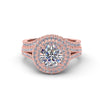 varitsa-jewellers - 2.0ct Brilliant Diamond Double Halo Gold Bridal Wedding Ring - 01US11